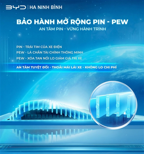 Gói bảo hành mở rộng Pin BYD PEW Là Gì? Quyền Lợi & Chi Phí Tại BYD Phú Thọ