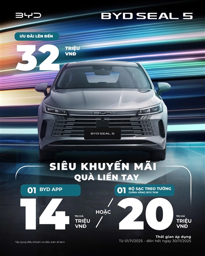 Siêu ưu đãi tháng 11: BYD Seal 5 lăn bánh tại Phú Thọ và các tỉnh